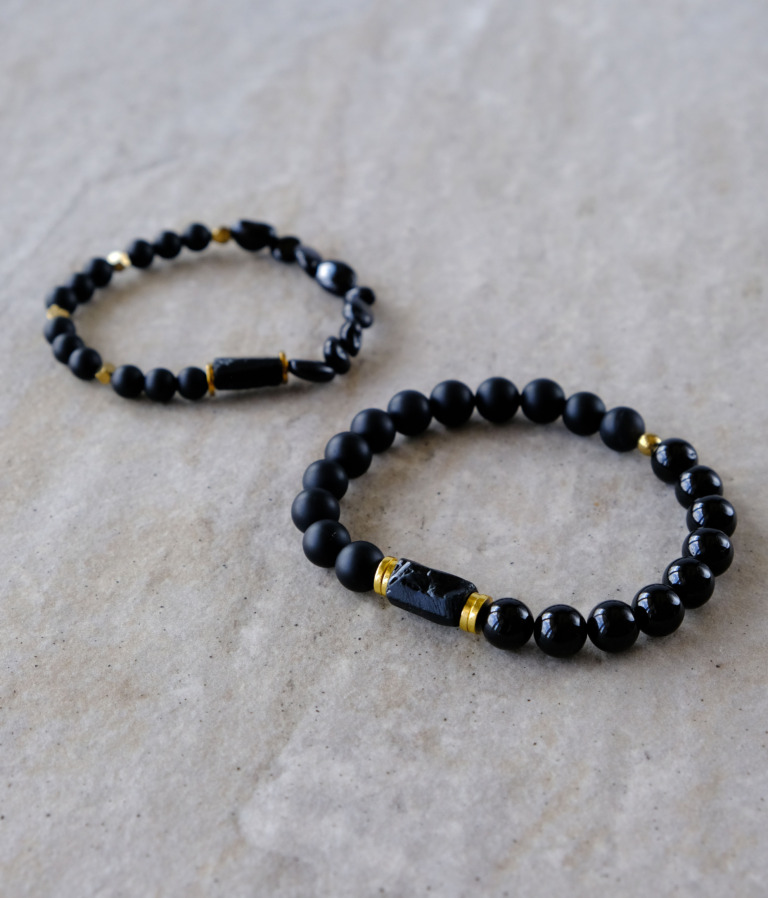 Bransoletka Black Hope 8 mm — czarny turmalin i onyks, wersja męska