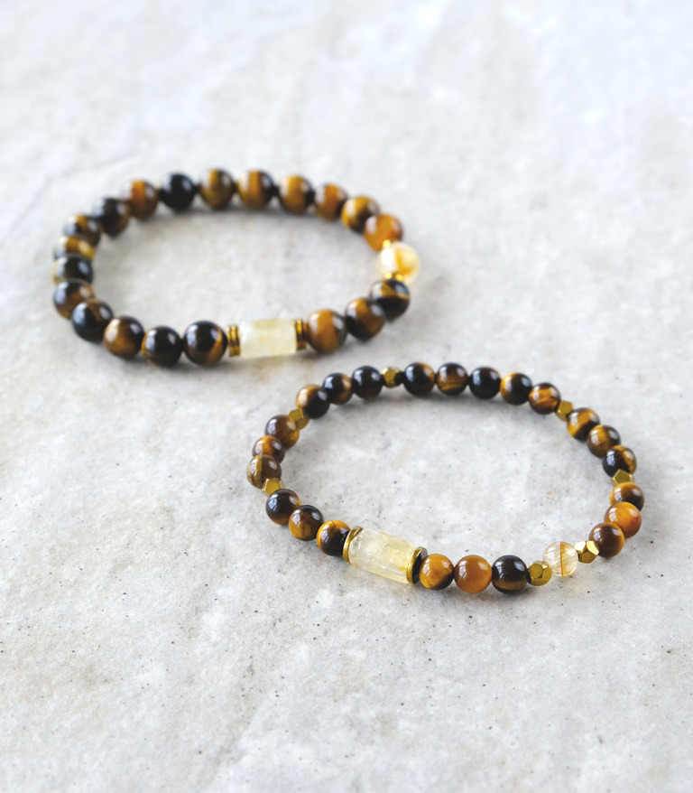 Dwie bransoletki Uwalnianie Citrine Angel na kamieniu — wersja 6 mm i 8 mm
