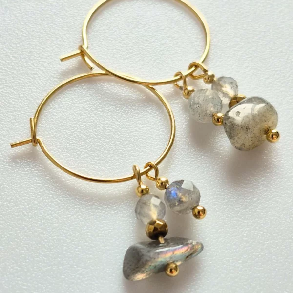 kolczyki z labladorytami