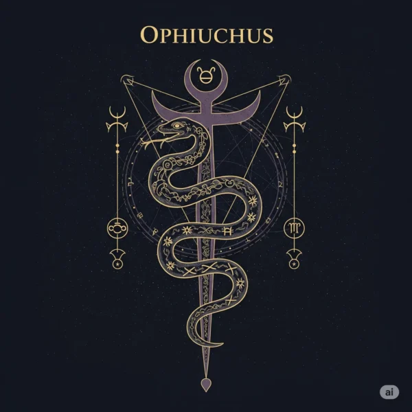 przykładowy symbol zodiakalnego wężownika - Ophiuchus