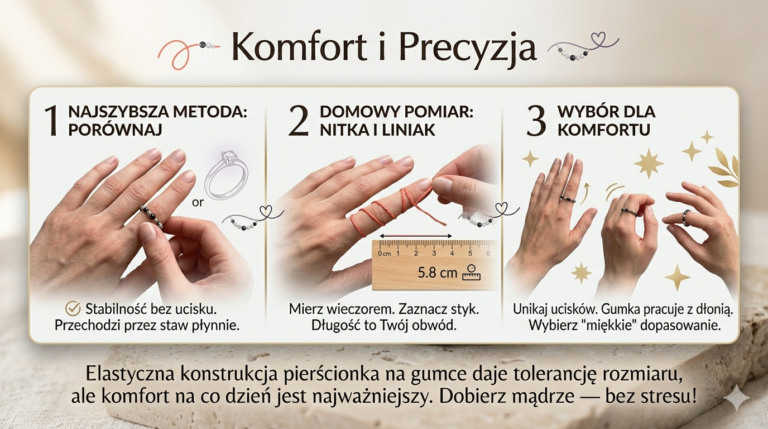 jak dobrać rozmiar pierścionka na gumce